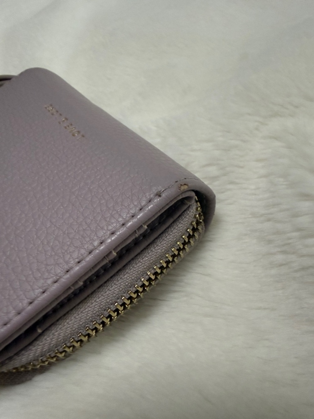 LOVE & LORE Leather Zip Wallet Lavender Size OS GUC - Picture 8 of 8